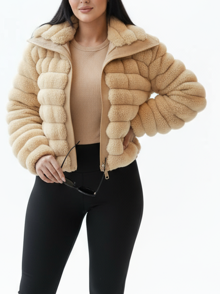 کراپ کت پوست مدل ترمه