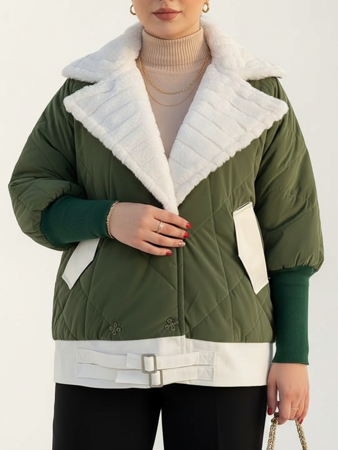 کاپشن یقه خز مدل شیدا