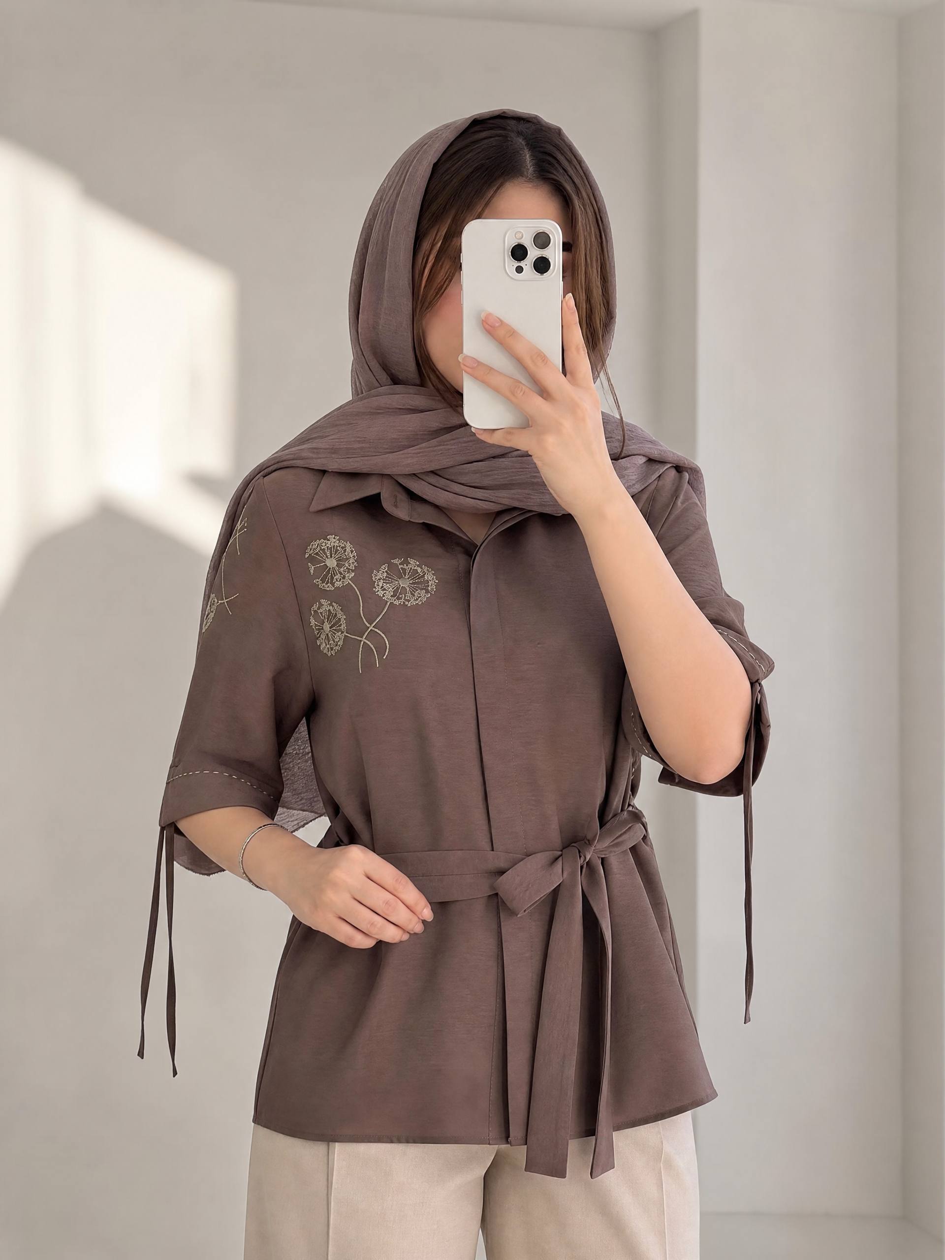 مانتو شومیزی مدل سینه گلدوزی